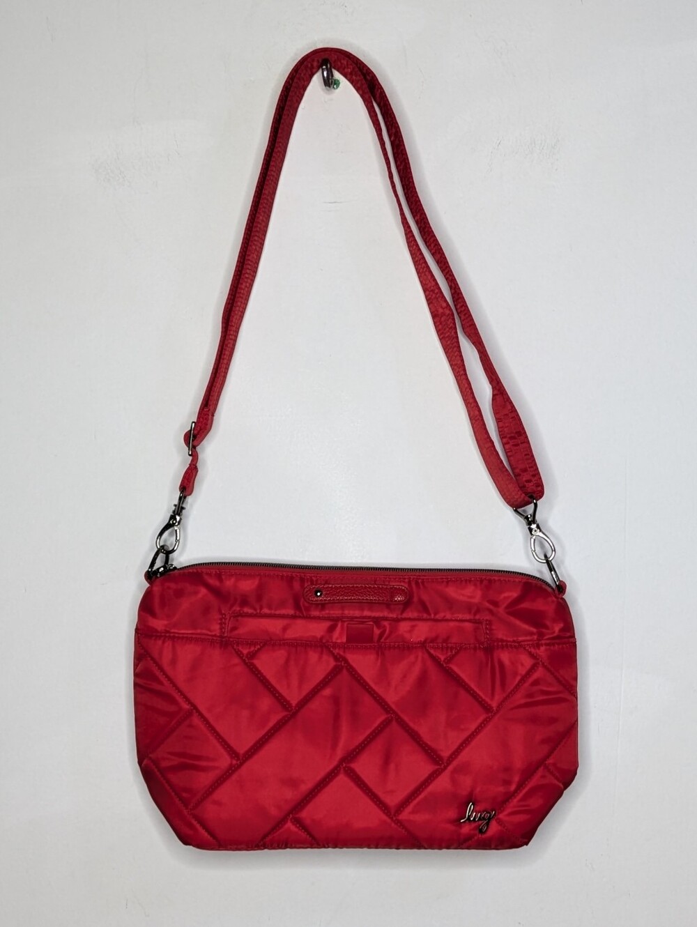 Lug Flare Small Red Quilted Crossbody Bag Purse